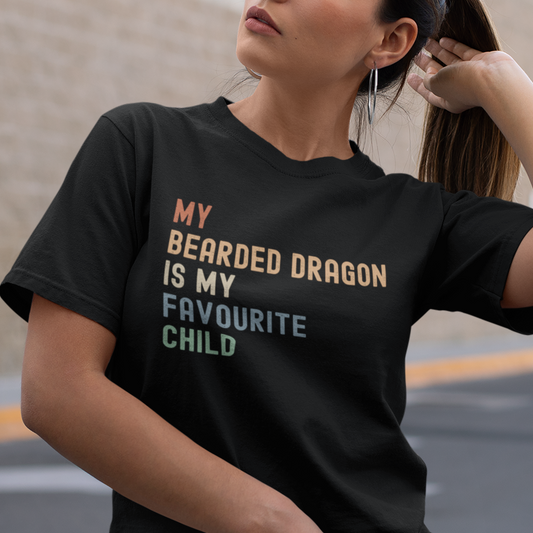 Bearded Dragon T-Shirt – My Bearded Dragon Is My Favourite Child Funny Reptile Tee