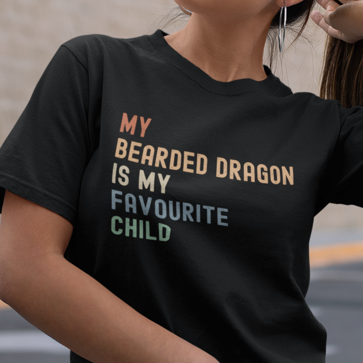 My Bearded Dragon Is My Favourite Child T-Shirt, Funny Beardie Shirt, Reptile Lover Gift, Bearded Dragon Tee, Lizard Owner Shirt