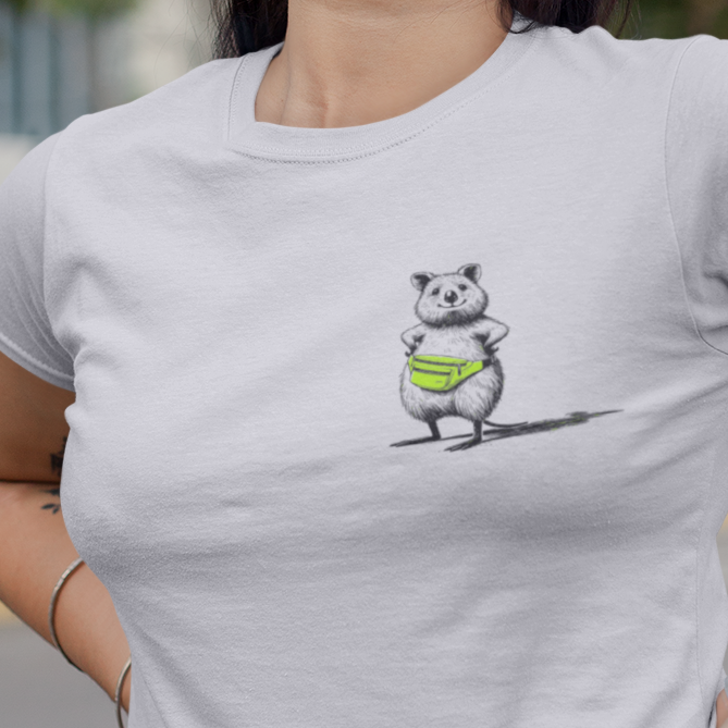 Whimsical Quokka T-Shirt, Cute Quokka Shirt, Happy Animal Tee, Aussie Wildlife Shirt, Smiling Quokka Gift, Funny Australian Animal Tee