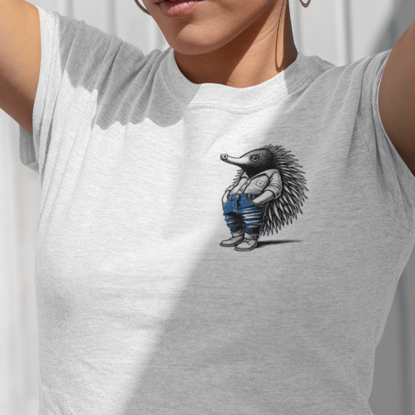 Whimsical Echidna T-Shirt, Cute Echidna Shirt, Aussie Animal Tee, Australian Wildlife Shirt, Funny Echidna Gift, Monotreme Lover Tee
