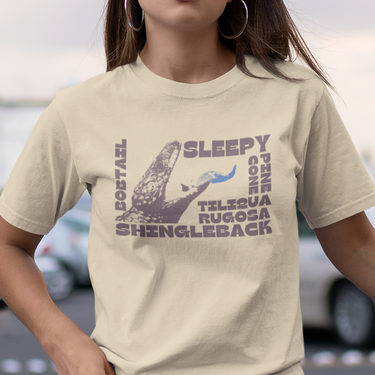 Shingleback Lizard T-Shirt, Tiliqua Rugosa Tee, Blue Tongue Skink Shirt, Australian Reptile Shirt, Sleepy Bobtail Tee, Herpetology Gift