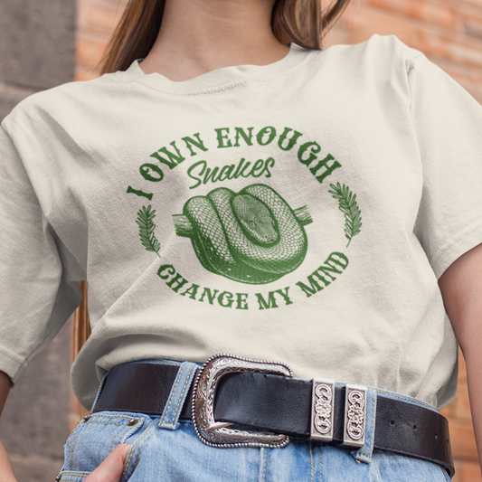 Snake Keeper T-Shirt I Own Enough Snakes Change My Mind, Funny Reptile Shirt, Snake Lover Tee, Herpetology Gift, Serpent Keeper Tee