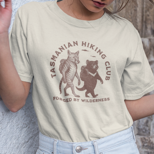 Tasmanian Hiking Club T-Shirt, Forged by Wilderness Tee, Tasmania Shirt, Aussie Hiking Shirt, Bushwalking Tee, Nature Lover Gift Australia