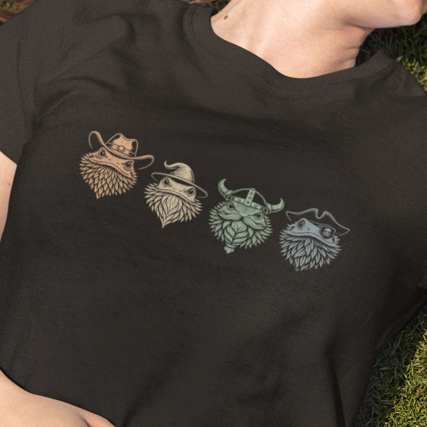 Whimsical Bearded Dragon T-Shirt Funny Reptile Shirt, Bearded Dragon Heads Tee, Cute Lizard Graphic, Herpetology Gift