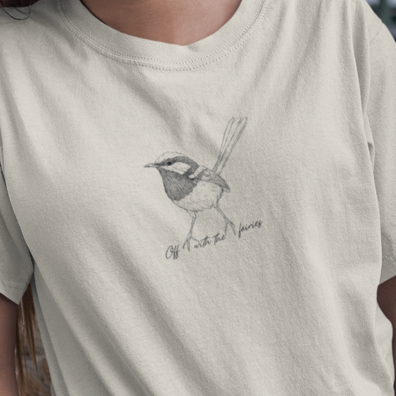 Superb Blue Fairy-wren T-Shirt | Off With the Fairies Aussie Bird Tee, Nature Gift