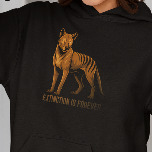 Thylacine Hoodie, Tasmanian Tiger Hoodie, Extinction Is Forever Hoodie, Australian Wildlife Hoodie, Cryptid Hoodie, Aussie Animal Sweatshirt, Conservation Hoodie