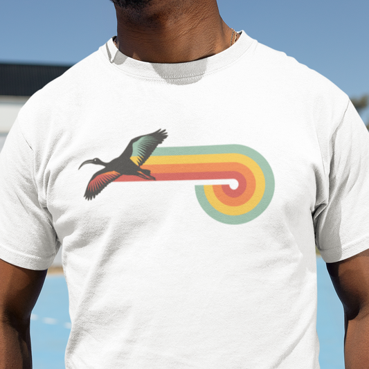 Retro Ibis T-Shirt, Bin Chicken Shirt, Funny Australian Bird Tee, Vintage Aussie Wildlife Shirt, White Ibis Graphic T-Shirt