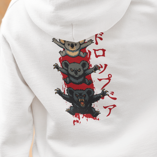 Drop Bear Hoodie, Funny Australian Hoodie, Cryptid Hoodie, Aussie Meme Hoodie, Koala Horror Hoodie, Japanese Style Hoodie, Australian Wildlife Sweatshirt