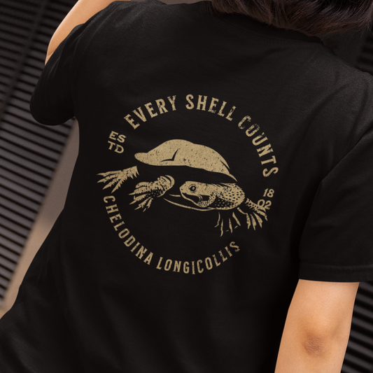Long Neck Turtle T-Shirt, Every Shell Counts Shirt, Australian Turtle Tee, Chelodina Longicollis Shirt, Wildlife Conservation T-Shirt