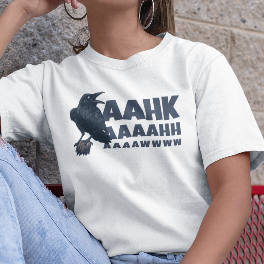 Australian Raven T-Shirt, Raven Call Shirt, Bird Tee, Funny Crow Shirt, Australian Bird Lover Gift, Goth Bird Shirt