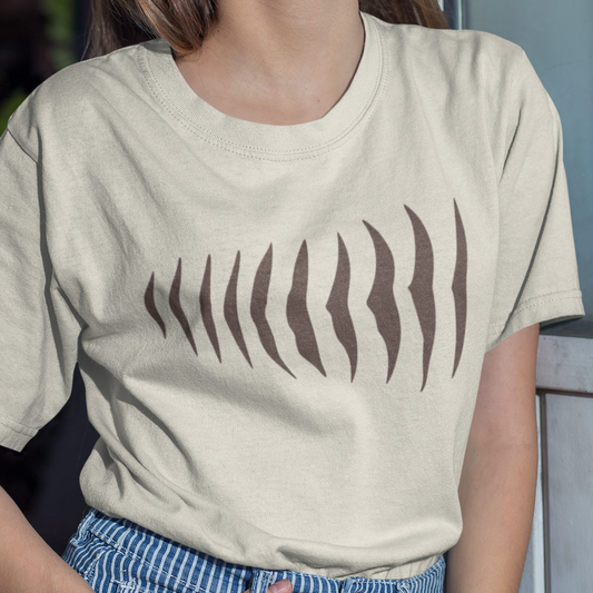 Thylacine Stripes T-Shirt, Tasmanian Tiger Tee, Minimalist Australian Animal Shirt, Cryptid Wildlife T-Shirt, Aussie Nature Tee