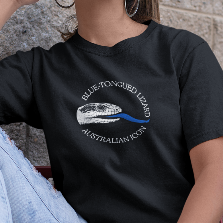 Blue Tongue Lizard T-Shirt, Blue Tongued Skink Tee, Australian Reptile Shirt, Herpetology T-Shirt, Aussie Wildlife Graphic Tee
