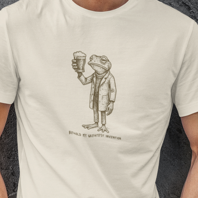 Beer Science Frog T-Shirt, Frog Drinking Beer Tee, Science Frog Shirt, Frog Graphic T-Shirt, Nerdy Beer Shirt, Amphibian Meme Tee, Frog Lover Gift