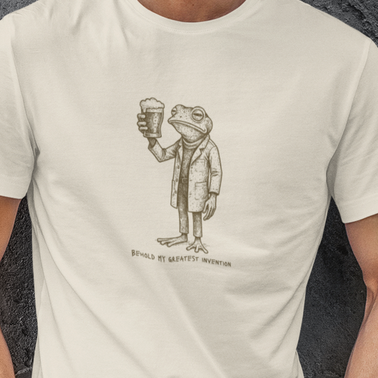 Beer Science Frog T-Shirt, Frog Drinking Beer Tee, Science Frog Shirt, Frog Graphic T-Shirt, Nerdy Beer Shirt, Amphibian Meme Tee, Frog Lover Gift
