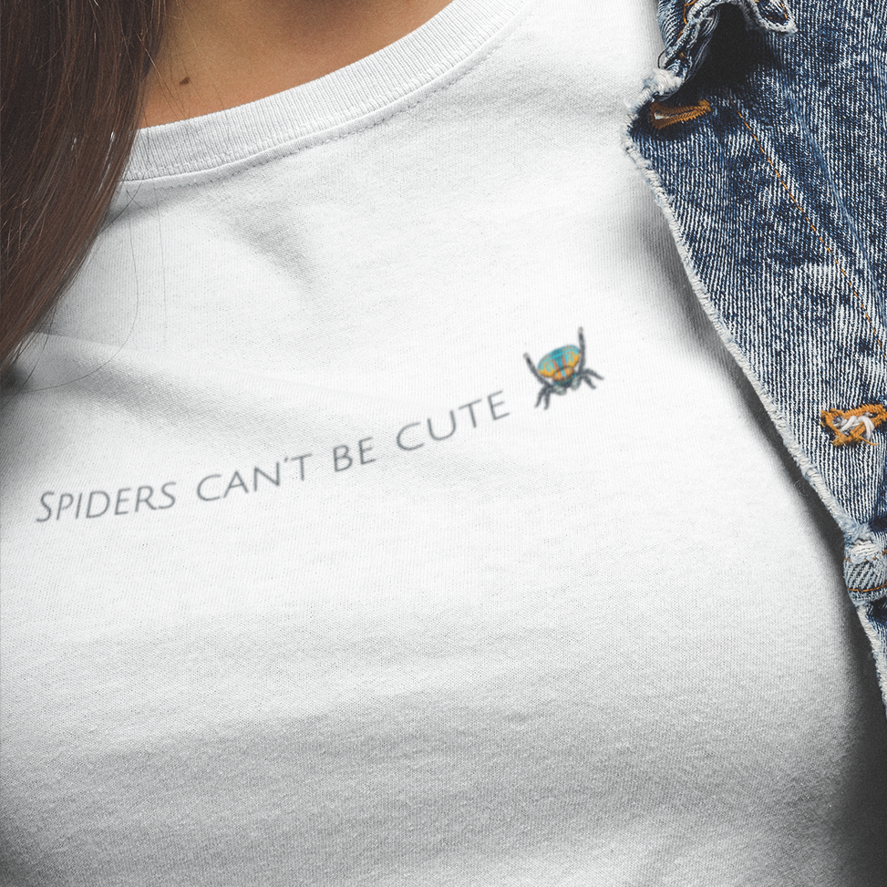 Peacock Spider T-Shirt, Spiders Can’t Be Cute Tee, Jumping Spider Shirt, Spider Lover Gift, Cute Spider T-Shirt, Australian Spider Tee, Arachnid Shirt
