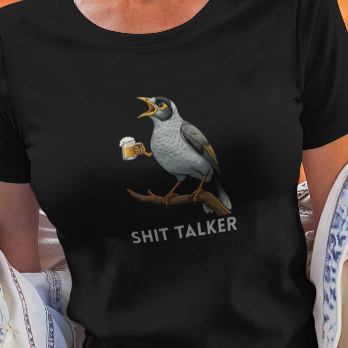 Noisy Miner T-Shirt, Australian Bird Shirt, Shit Talker Tee, Aussie Bird T-Shirt, Bird Nerd Gift, Funny Australian Wildlife Shirt, Beer Bird Graphic Tee