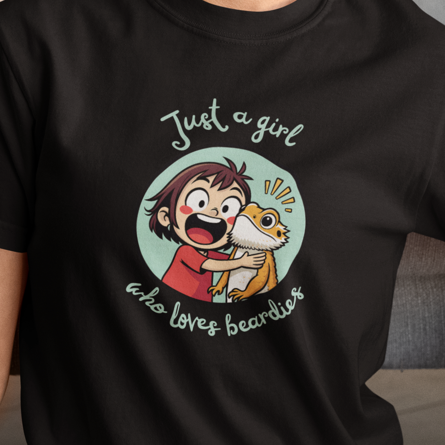 Just A Girl Who Loves Beardies T-Shirt, Bearded Dragon Shirt, Reptile Lover Tee, Beardie Mom Shirt, Cute Lizard T-Shirt, Reptile Keeper Gift, Australian Lizard Tee