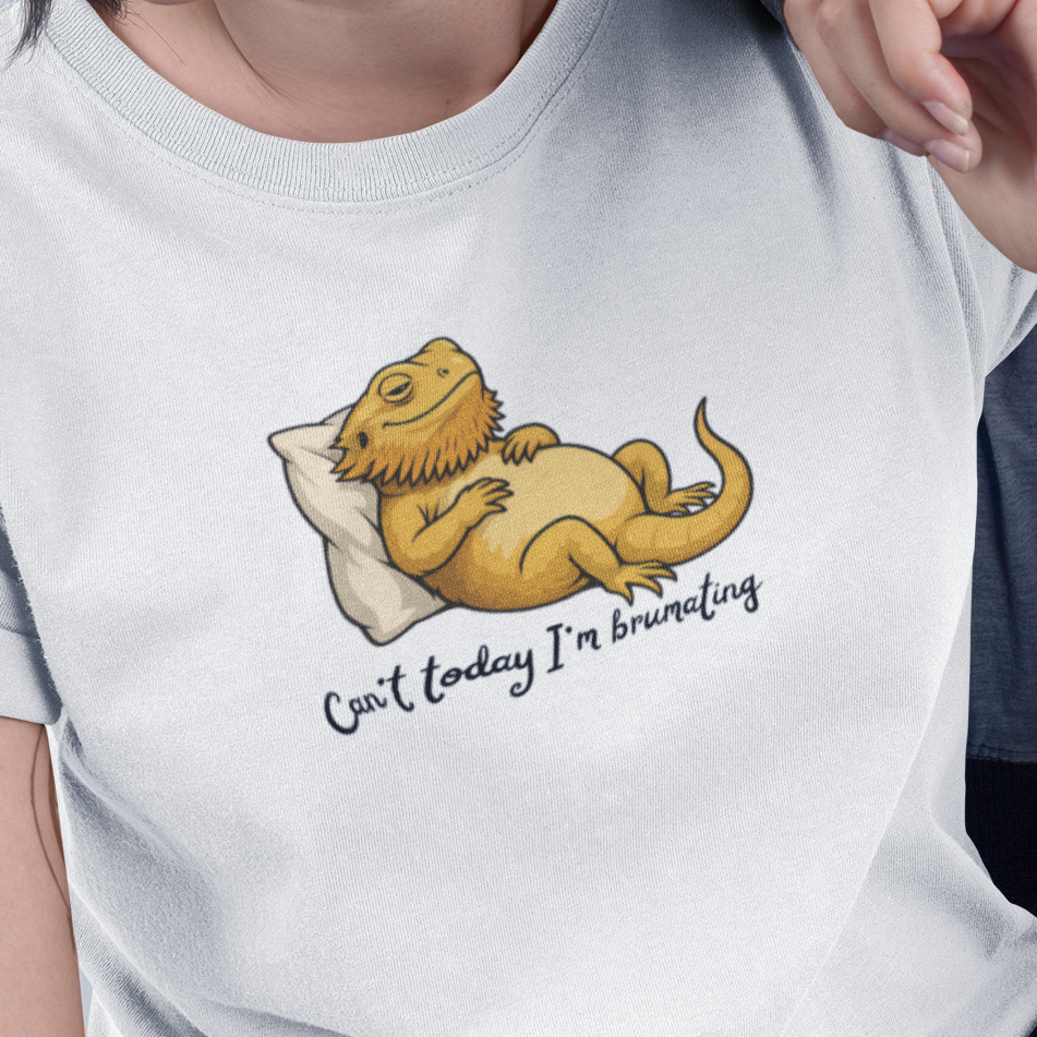 Can’t Today I’m Brumating Bearded Dragon T-Shirt, Funny Beardie Tee, Reptile Lover Shirt, Lazy Lizard Shirt, Herpetology Gift, Bearded Dragon Gift