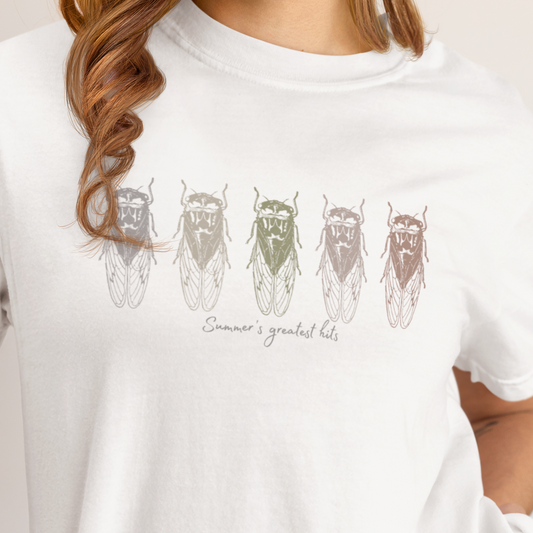 Cicada T-Shirt Summer’s Greatest Hits, Funny Bug Shirt, Cicada Lover Tee, Entomology T-Shirt, Nature Nerd Shirt, Insect Graphic Tee, Summer Vibes Shirt