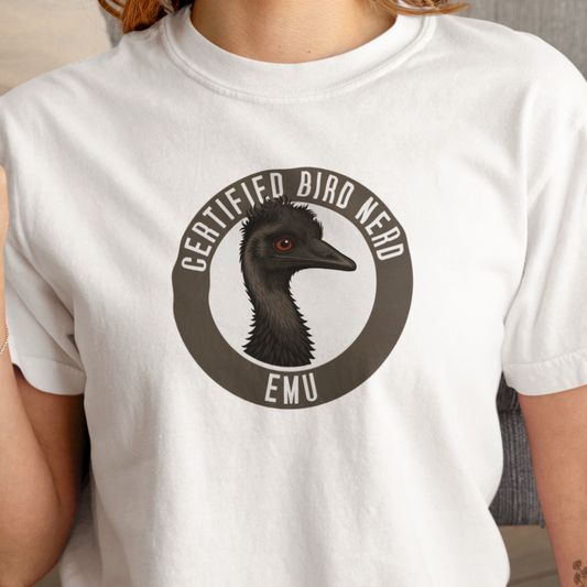Emu T-Shirt, Certified Bird Nerd Shirt, Australian Bird Tee, Wildlife Lover Gift, Birdwatching Shirt, Aussie Animal Graphic Tee