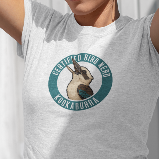 Kookaburra T-Shirt, Certified Bird Nerd Shirt, Australian Bird Tee, Birdwatching Gift, Wildlife Lover Tee, Native Bird Graphic Tee
