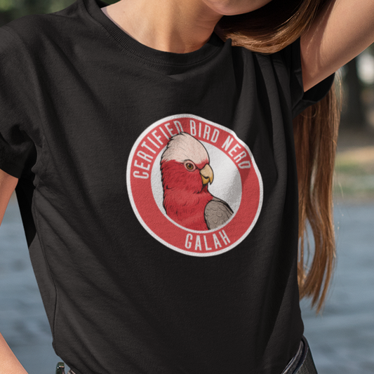 Galah T-Shirt, Certified Bird Nerd Shirt, Australian Bird Tee, Pink Cockatoo Shirt, Birdwatching Gift, Wildlife Lover Tee