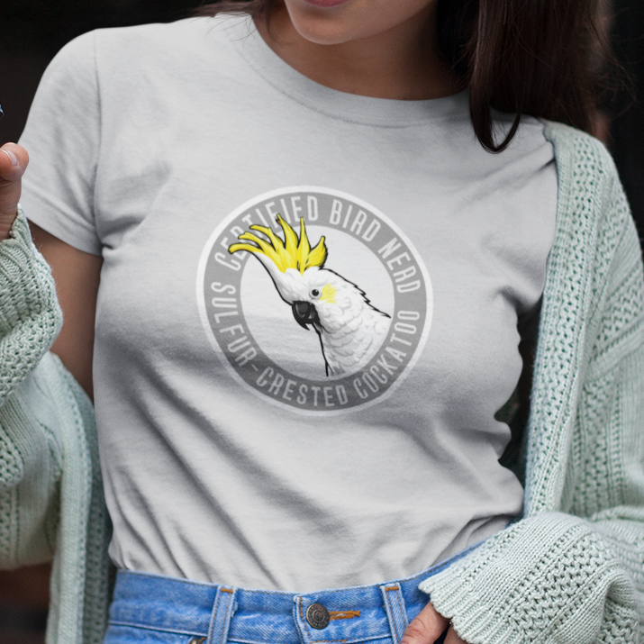 Sulfur-Crested Cockatoo T-Shirt, Certified Bird Nerd Shirt, Australian Bird Tee, Cockatoo Lover Gift, Birdwatching Shirt, Wildlife Tee