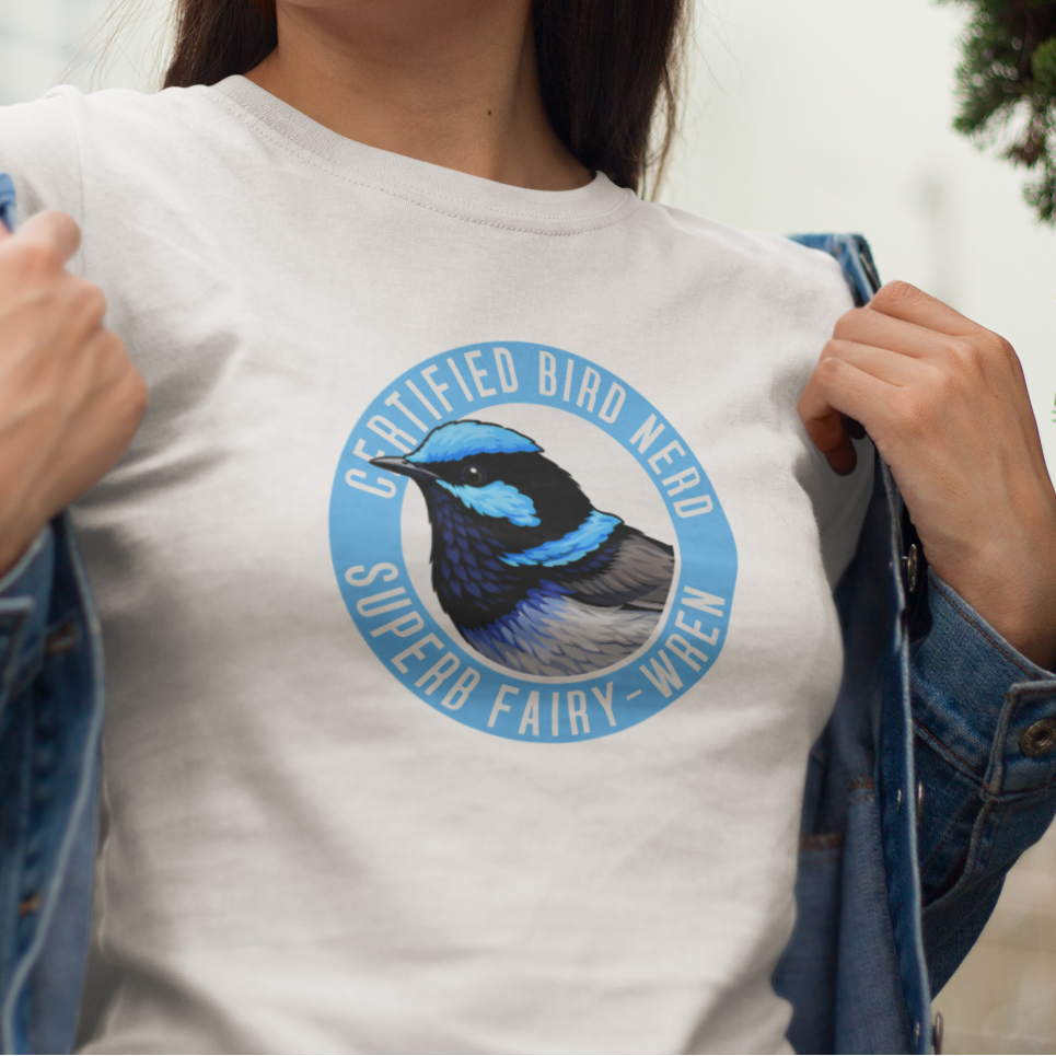 Superb Fairy Wren T-Shirt, Certified Bird Nerd Shirt, Australian Bird Tee, Birdwatching Gift, Wildlife Lover Tee, Blue Wren Shirt