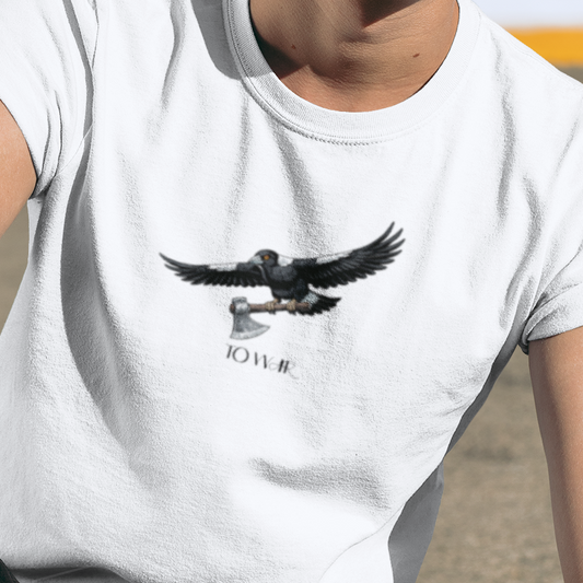 Magpie To War T-Shirt, Australian Magpie Shirt, Bird With Axe Tee, Wildlife Graphic Shirt, Bird Lover Gift, Aussie Bird Tee