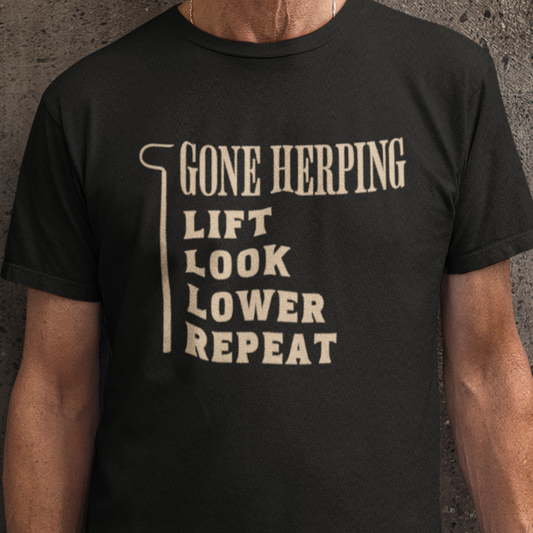 Gone Herping T-Shirt, Lift Look Lower Repeat Shirt, Reptile Lover Tee, Field Herping Gift, Snake Lover Shirt, Wildlife Graphic Tee