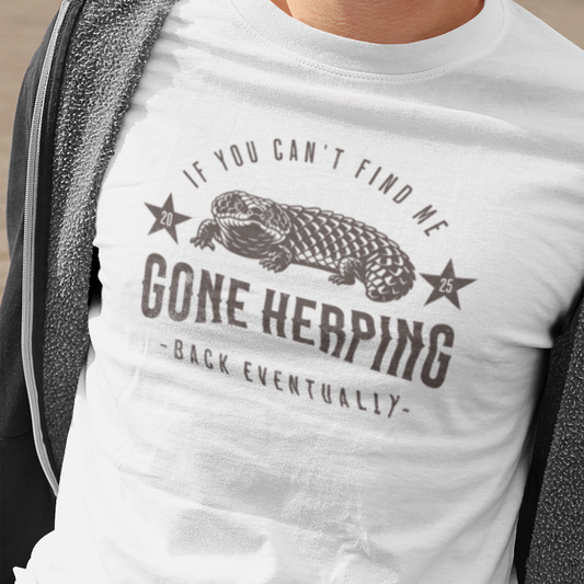 Shingleback Gone Herping T-Shirt, Reptile Lover Shirt, Field Herping Tee, Blue Tongue Lizard Gift, Herper Wildlife Graphic Tee