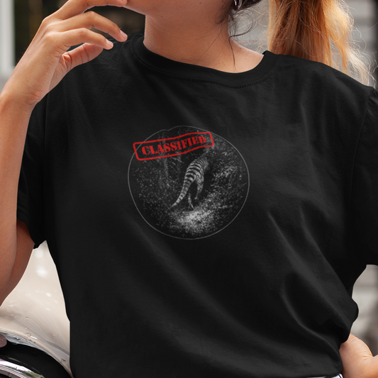 Thylacine T-Shirt, Classified Tasmanian Tiger Shirt, Extinct Animal Tee, Australian Wildlife Shirt, Cryptid Lover Gift, Retro Graphic Tee