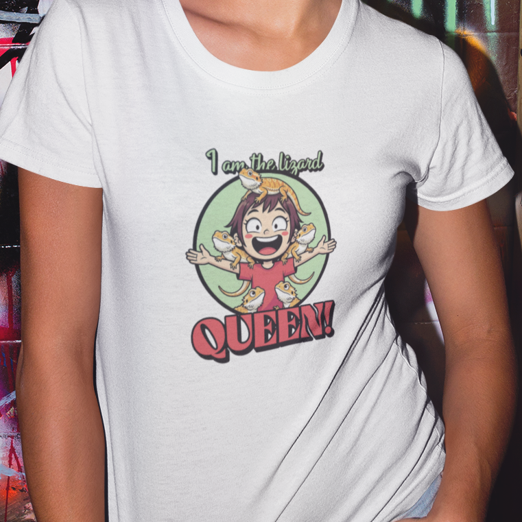 I Am The Lizard Queen T-Shirt, Reptile Lover Shirt, Lizard Mom Tee, Bearded Dragon Gift, Herping Shirt, Cute Reptile Graphic Tee
