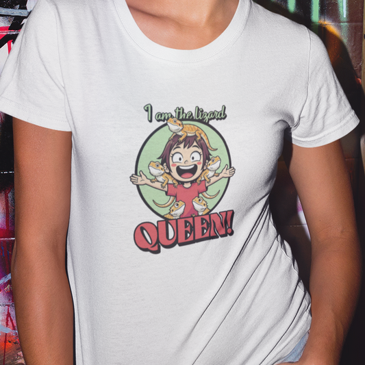 I Am The Lizard Queen T-Shirt, Reptile Lover Shirt, Lizard Mom Tee, Bearded Dragon Gift, Herping Shirt, Cute Reptile Graphic Tee