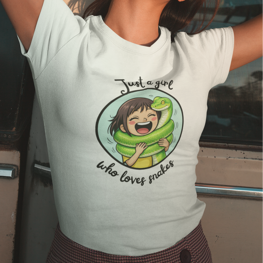 Just A Girl Who Loves Snakes T-Shirt, Snake Lover Shirt, Reptile Lover Tee, Cute Snake Gift, Herping Shirt, Wildlife Graphic Tee