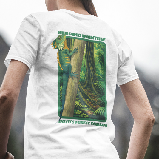 Boyd’s Forest Dragon T-Shirt, Herping Daintree Shirt, Australian Reptile Tee, Rainforest Wildlife Shirt, Lizard Lover Gift, Back Print Tee