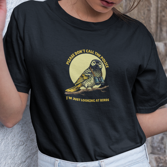 Regent Honeyeater T-Shirt, Please Don’t Call The Police Shirt, Birdwatching Tee, Australian Bird Shirt, Bird Nerd Gift, Wildlife Graphic Tee