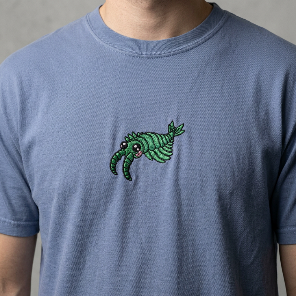 Anomalocaris Embroidered Comfort Colors T-Shirt, Cambrian Explosion Shirt, Prehistoric Ocean Creature Tee, Paleontology Gift, Fossil Shirt