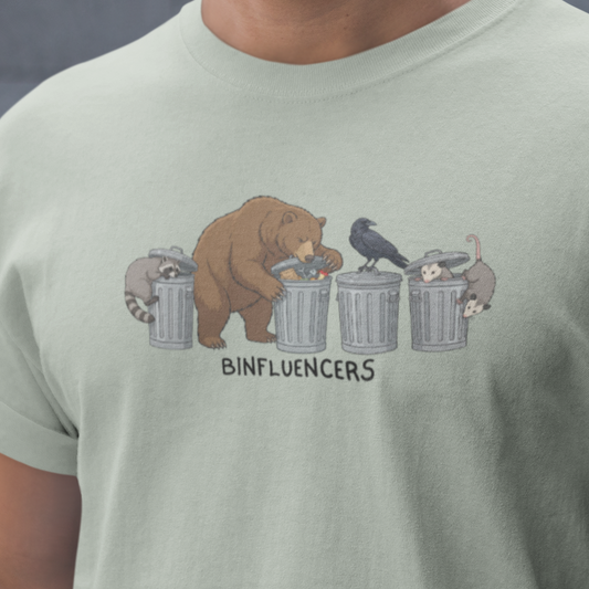 Binfluencers Shirt, Funny Animal T Shirt, Comfort Colors Dumpster Animal Tee, Raccoon Bear Opossum Crow Shirt, Urban Wildlife Graphic Tee