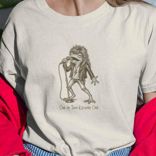 Out of Tune Karaoke Club T-Shirt, Funny Frog Shirt, Singing Frog Tee, Music Lover Shirt, Karaoke Shirt, Weird Animal Humor Tee