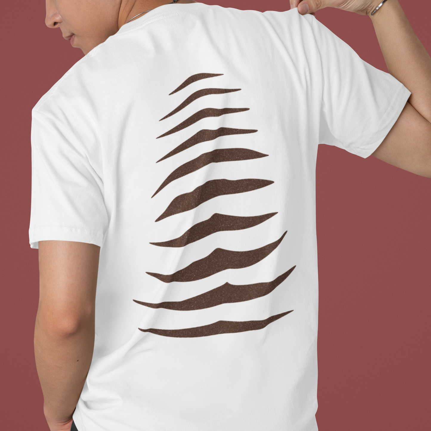 Thylacine Stripe Back Print Shirt, Tasmanian Tiger Inspired Tee, Australian Wildlife Shirt, Minimalist Animal Design, Comfort Colors T-Shirt