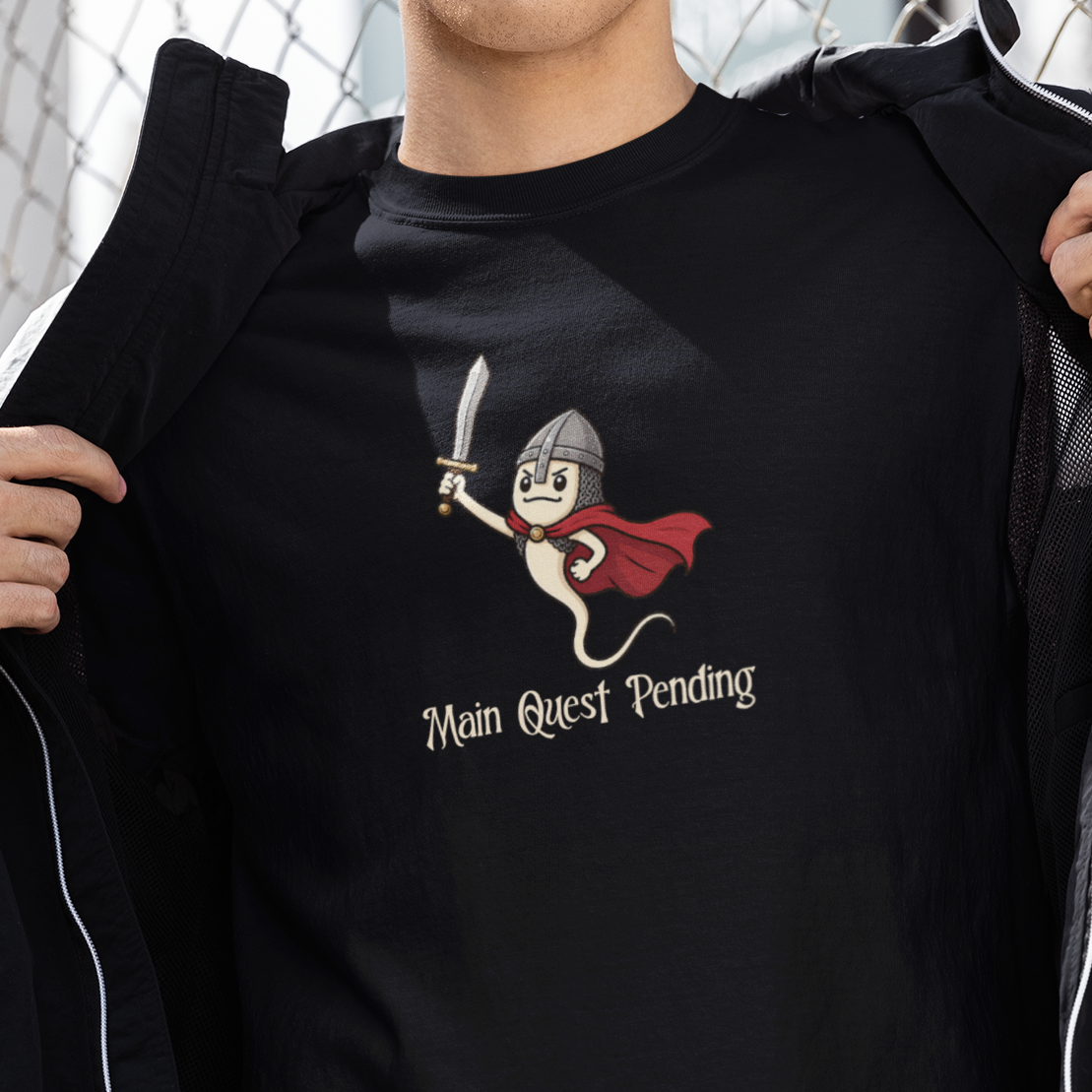 Funny Sperm T-Shirt Main Quest Pending, Father to Be Shirt, Dad Joke Shirt, Gamer Humor Tee, Biology Joke Shirt, New Dad Gift