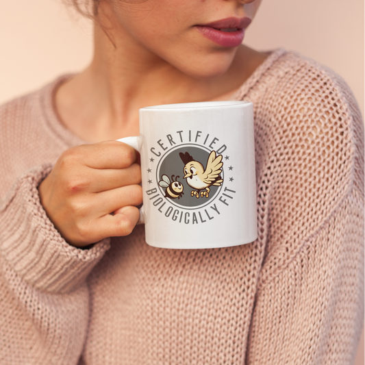 Certified Biologically Fit Ceramic Mug, Birds And The Bees, Perfect Gift For New Parents, Biology Fans, Mother's Day, Father's Day