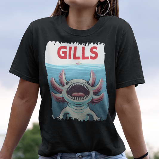 Axolotl Gills T-Shirt, Cute Axolotl Shirt, Amphibian Lover Tee, Aquarium Pet Gift, Kawaii Animal Shirt, Mexican Walking Fish Tee