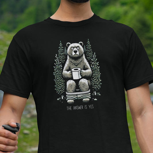 Bear Hiking T-Shirt, Does A Bear Poop In The Woods Shirt, Camping Gift, Outdoorsy Shirt, Nature Lover Tee, Hiker Graphic Tee