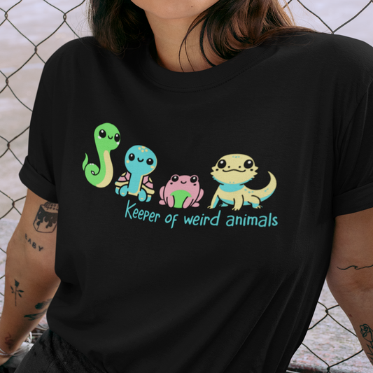 Keeper Of Weird Animals T-Shirt, Reptile Lover Shirt, Frog Snake Turtle Lizard Tee, Exotic Pet Owner Gift, Herpetology Shirt