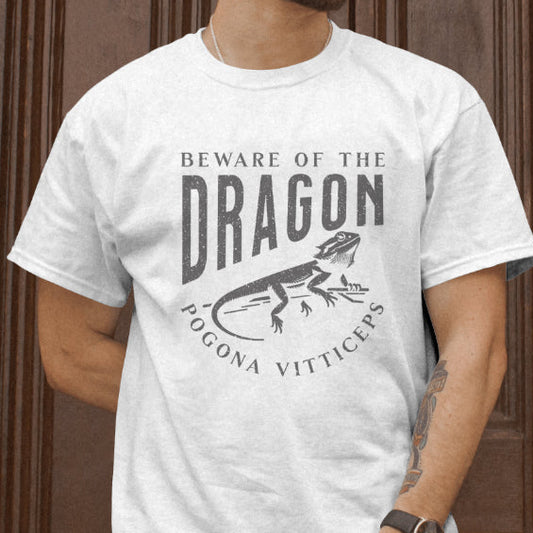 Beware Of The Dragon T-Shirt, Bearded Dragon Shirt, Reptile Lover Tee, Lizard Mom Dad Gift, Pogona Vitticeps Graphic Tee