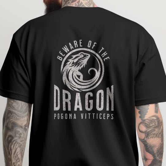 Beware Of The Dragon Front And Back T-Shirt, Bearded Dragon Shirt, Pogona Vitticeps Tee, Reptile Lover Gift, Lizard Dad Shirt