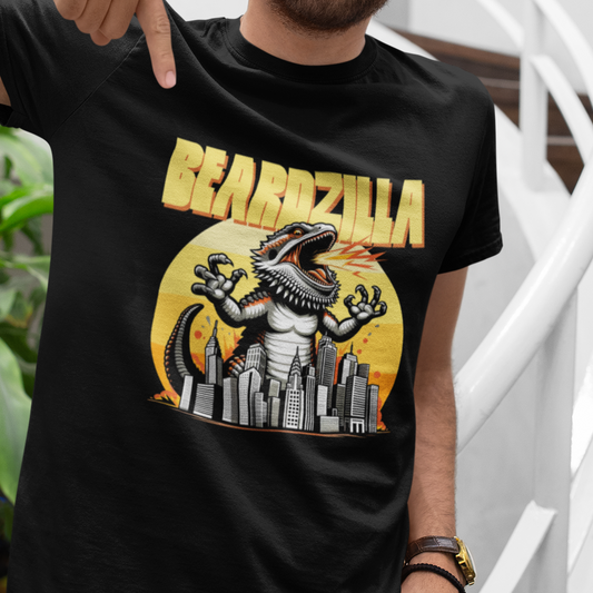 Beardzilla T-Shirt, Bearded Dragon Kaiju Shirt, Reptile Lover Tee, Monster Lizard Graphic Shirt, Beardie Gift, Pogona Vitticeps Tee