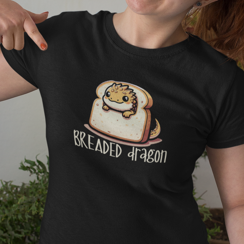 Breaded Dragon T-Shirt, Bearded Dragon Pun Shirt, Cute Reptile Lover Tee, Lizard Gift, Beardie Mom Dad Shirt, Food Pun Graphic Tee